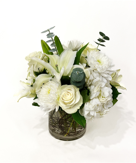 Isle of White - White Lilies, Roses & Hydrangea
