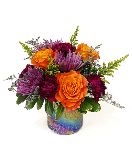 Spellbound - Mosaic Vase with Vibrant Flowers