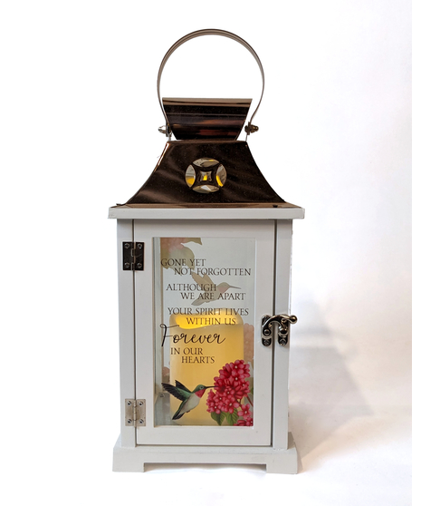 Hummingbird Memorial Lantern -  With Or Without Accenting Arrangement
