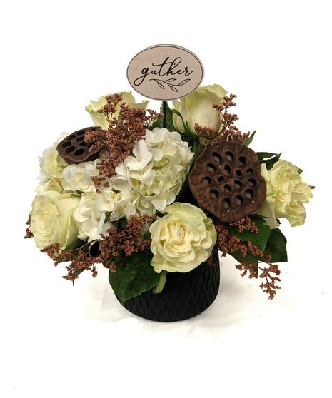 Thankful Hearts - Elegant White Thanksgiving Flowers