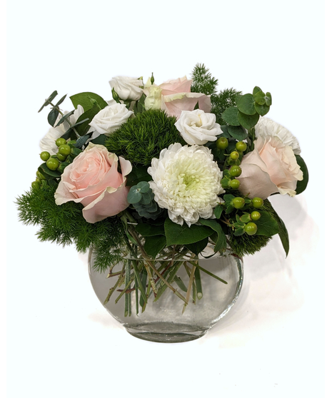 Celestial Tides - Modern Arrangement of Soft Pinks, Whites & Greens