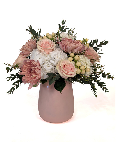 Mother of Pearl - Soft Pink & White Flowers