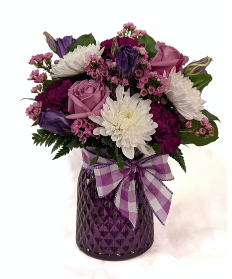 Berry Good - Purple Flowers in Purple Vase