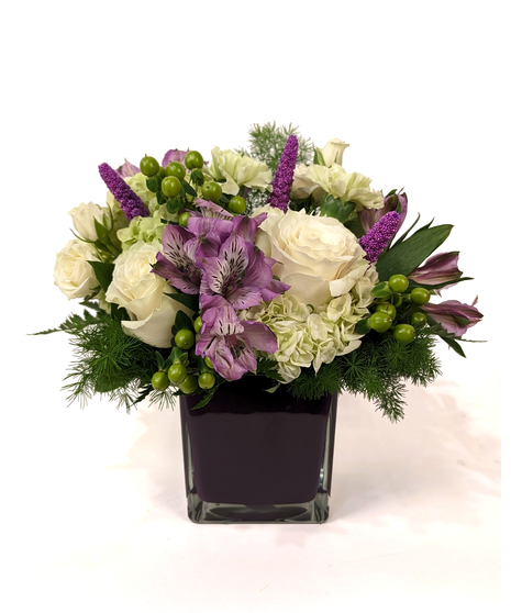 Enchanted - Purple, Green & White Cube Arrangement