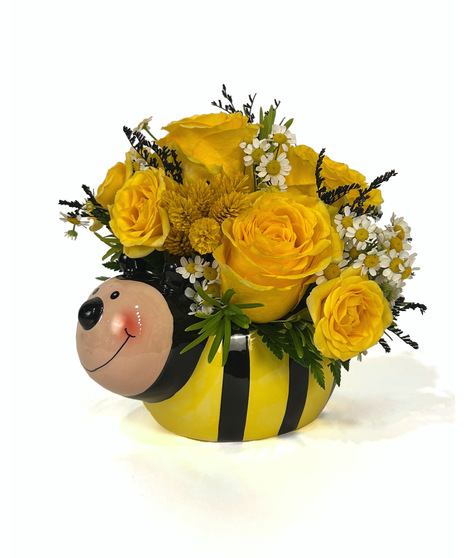 The Pollinator - Bright Yellow Bee Arrangement