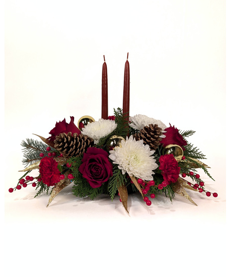 Santa Baby - Two Candle Centerpiece