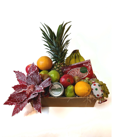 Fruitful Wishes & Peppermint Kisses - Festive Gift Basket