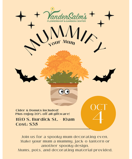 Mummify Your Mum - October 4 - Hardy Mum Decorating Class