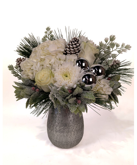 Silver Bells - White & Silver Monochromatic Arrangement
