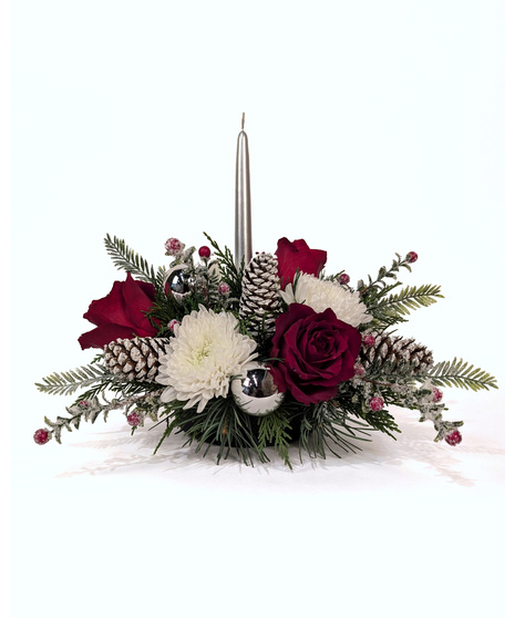 Starry Night - Silver Candle Holiday Centerpiece