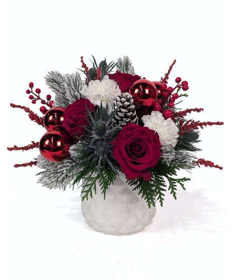 Sleigh Ride - Festive White & Red Arrangement