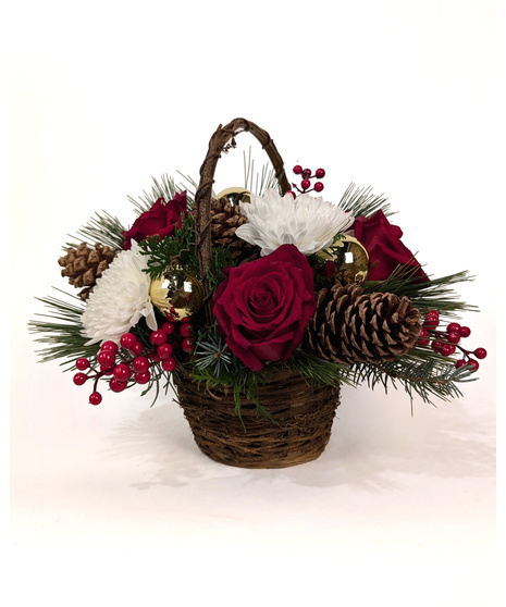 Merriment - Christmas Basket Arrangement