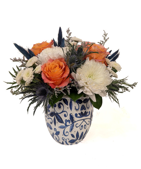 Sail Away - Blue & White With Free Spirit Roses