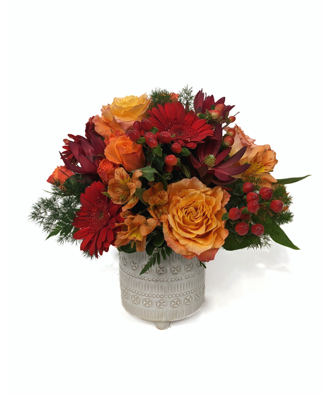 Crushin' On You - Orange Roses & Red Gerbera Daises