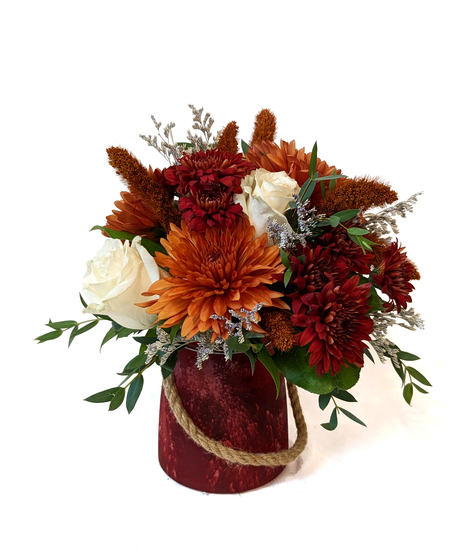 firey toned fall arrangement 