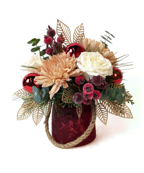 Cranberry Beret - Romantic Holiday Arrangement