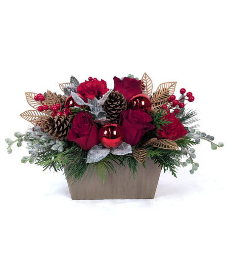 Glad Tidings - Red & Gold Shimmering Centerpiece