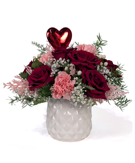 Heart On - Modern Red Rose Valentine’s Display