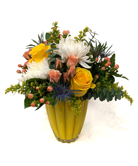 Ms. Jackson - Cheery Yellow With Soft Pink & White
