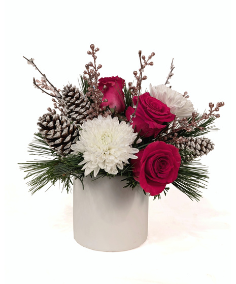 Putting On The Glitz - Pink Sparkling Winter Flowers