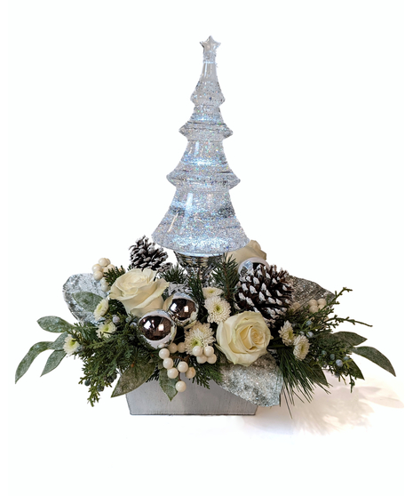 Rockefeller - Snow Globe Christmas Tree Arrangement