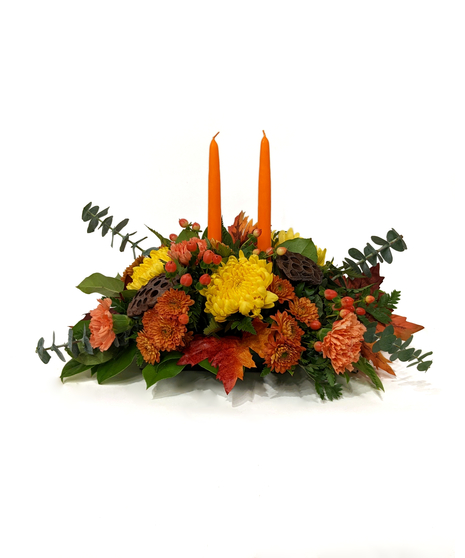 Double Candle Thanksgiving Centerpiece